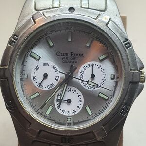 10/$20 Club Room Silver Stainless Steel Men's Watch w/Working Subdials